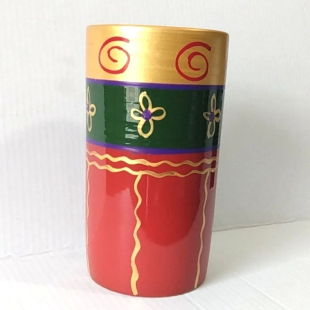 PIER 1 ITALIAN HAND PAINTED VASE NWT